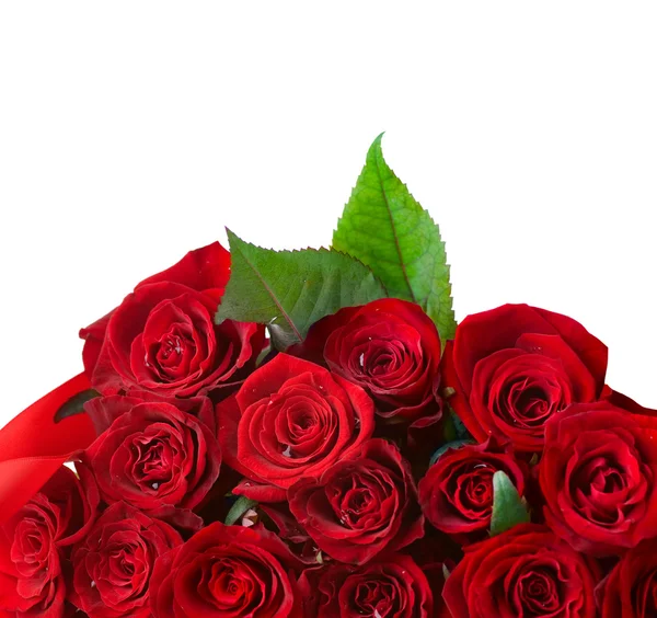 红玫瑰花束边框 — 图库照片
