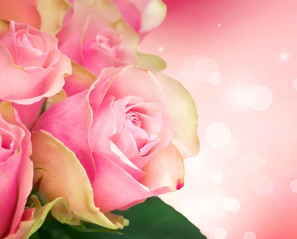 Ροδαλό λουλούδι τέχνης design.wedding κάρτα — Φωτογραφία Αρχείου