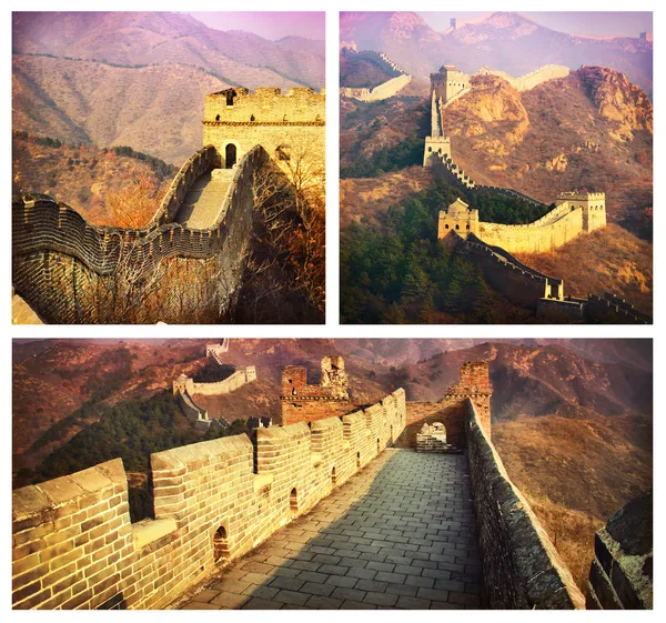 Collage Grande Muraglia.Cina — Foto Stock