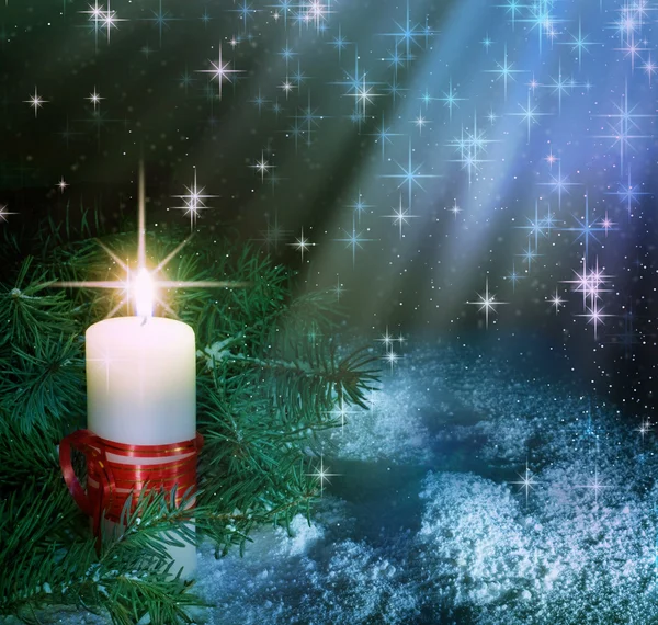 Vánoční svíčka složení — Stock fotografie