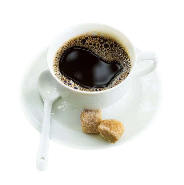 Kaffee über Weiß — Stockfoto