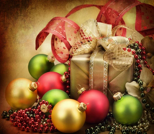 Julkort. retro stylad gåvor — Stockfoto