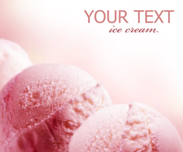 딸기 아이스크림 테두리 — 스톡 사진