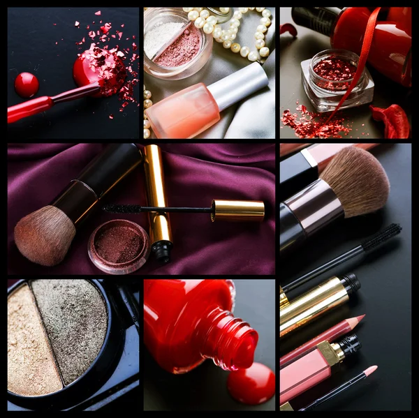 Professionella make-up collage — Stockfoto