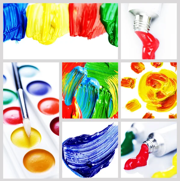 Kleur verf collage — Stockfoto