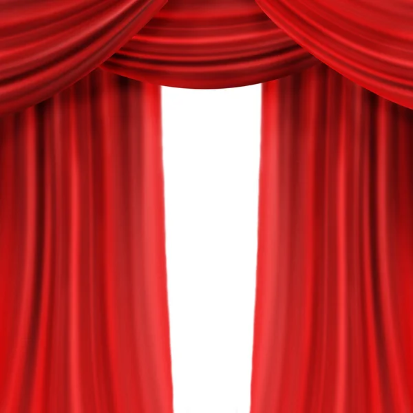 Red Curtain Isolated On White — Stock Photo, Image