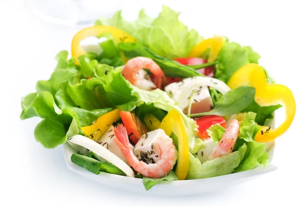 Salada saudável com camarões — Fotografia de Stock