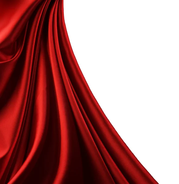 Fronteira de cetim vermelho. Isolado em branco — Fotografia de Stock