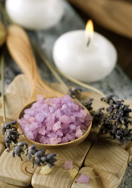 Spa Lavender Salt — Stock Photo, Image