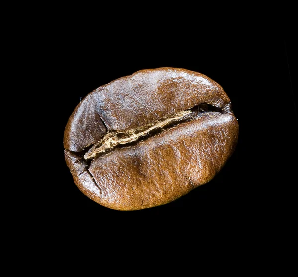 Kaffeebohne isoliert auf schwarz Stockbild