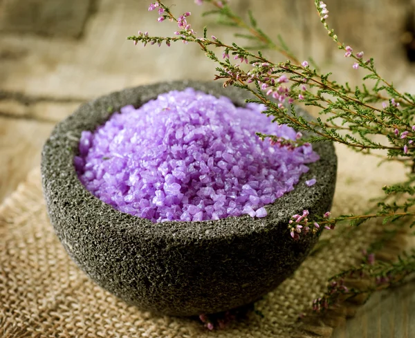 Spa Lavender Salt Stock Picture