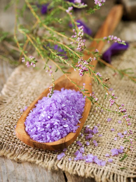 Spa Lavender Salt Royalty Free Stock Images