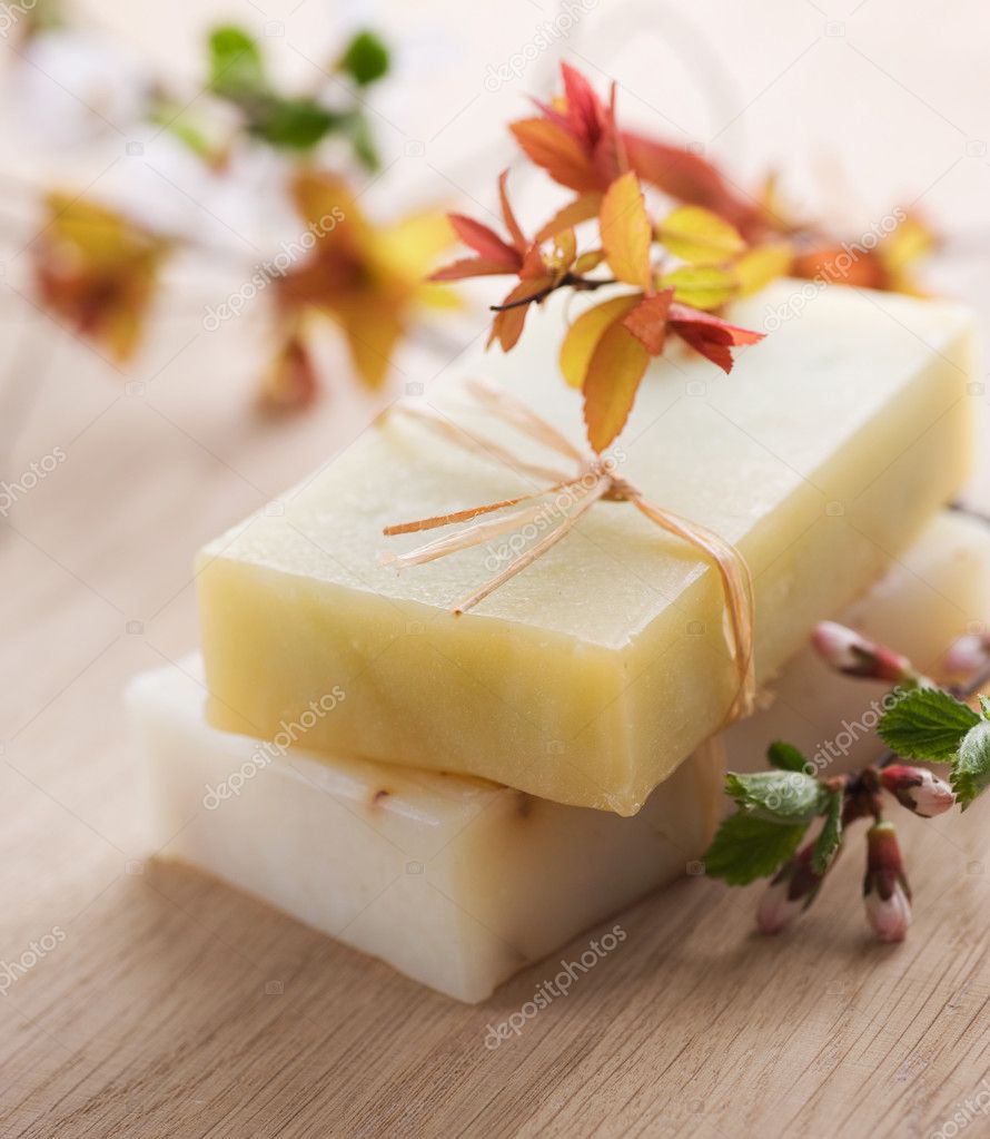 Bar Of Natural Handmade Soap With Herbs