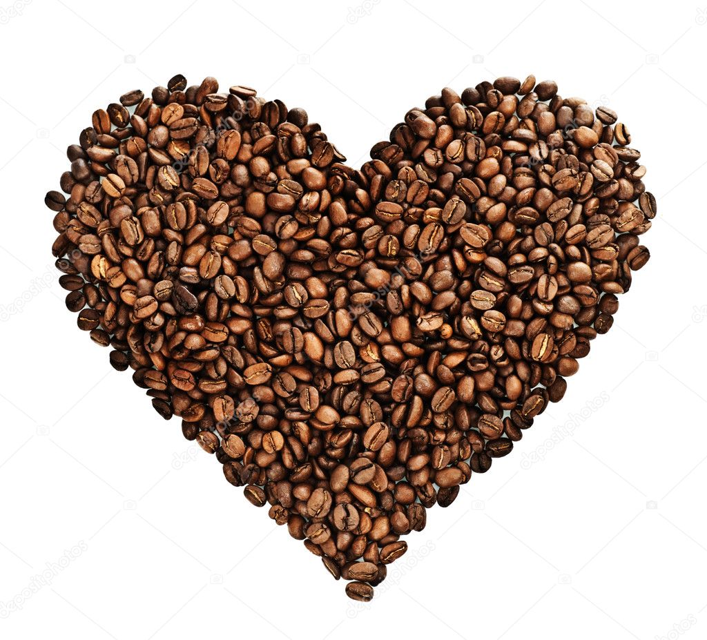 Coffee Heart Over White