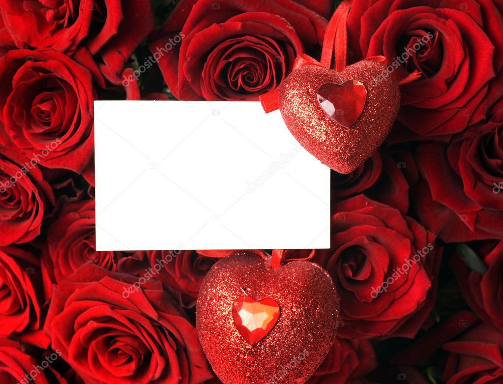 Big Roses Bouquet And Blank Card
