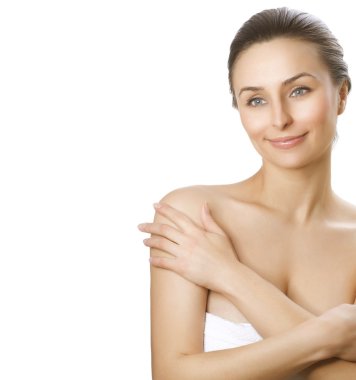 Beautiful Young Woman with fresh healthy skin. Spa woman concept clipart