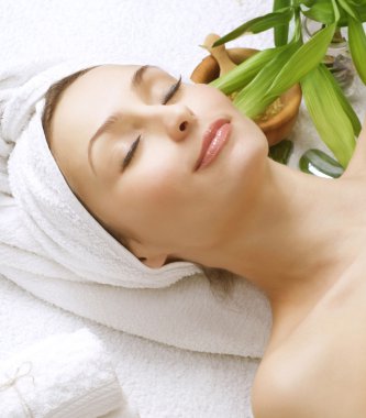 Beautiful Spa Woman. Clean Skin clipart