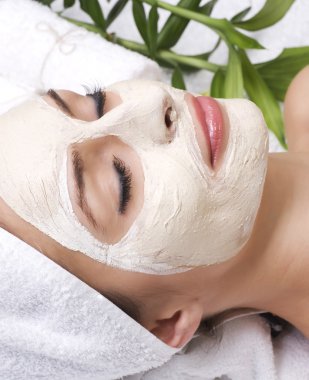 Beauty in Spa. Clay Facial Mask. Dayspa clipart