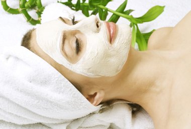 Spa facial clay mask clipart