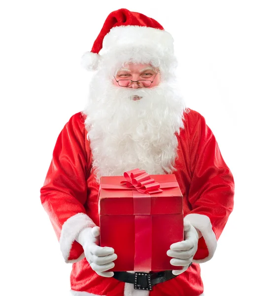 Santa Claus con regalo de Navidad —  Fotos de Stock