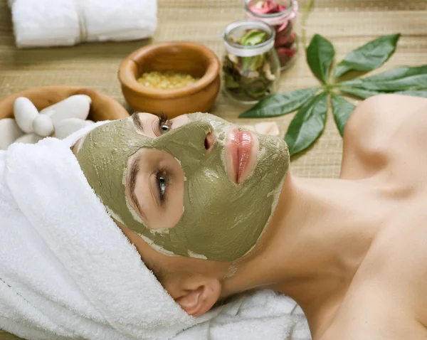 Spa ansiktsbehandling mud mask. DaySpa — Stockfoto