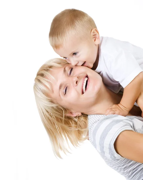 Madre feliz con el bebé — Foto de Stock