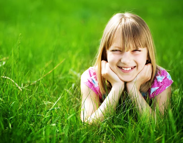 Smiling Little Girl Outdoor Stock Picture