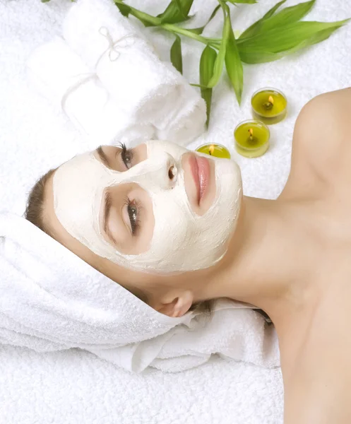 Beauty in Spa. Clay Facial Mask. Dayspa Stock Photo