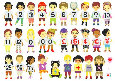 Number kids clipart