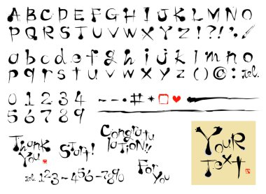 Calligraphy fonts clipart