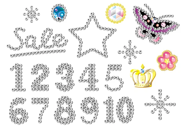 stock vector Rhinestone numbers