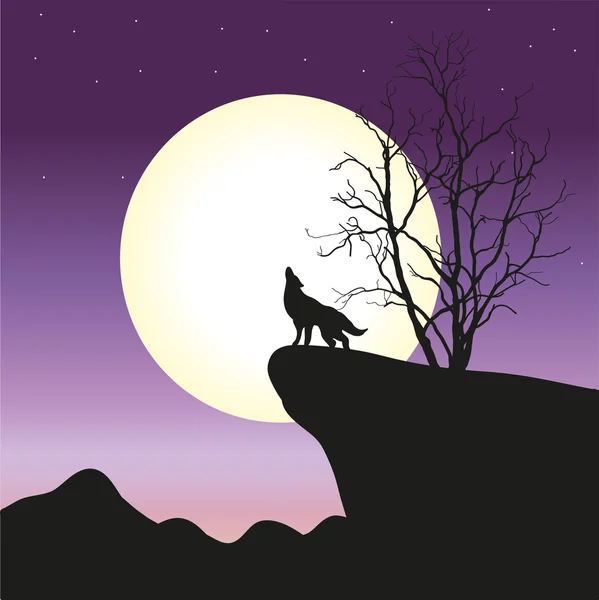 Howling Wolf — Stock Vector