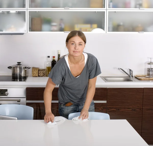 stock image Young blonde housewife