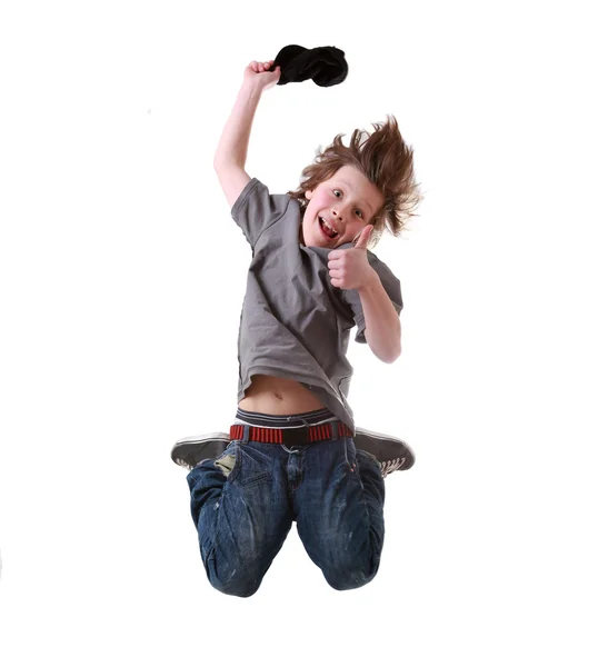 Young boy jumping — Stock Photo, Image