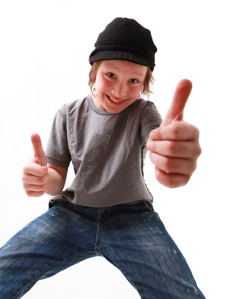 Happy casual young boy — Stock Photo, Image