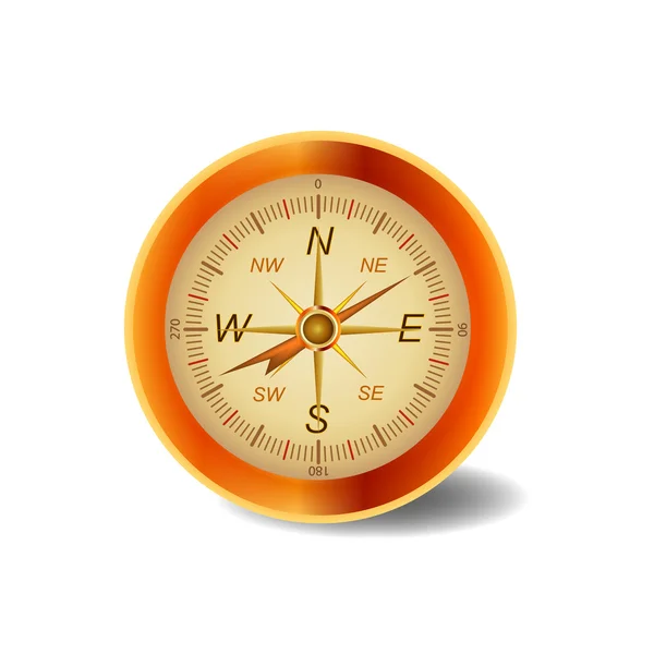 stock vector Bright orange compass is in excellent design.