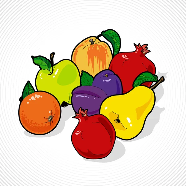 Bodegón de fruta vectorial — Archivo Imágenes Vectoriales