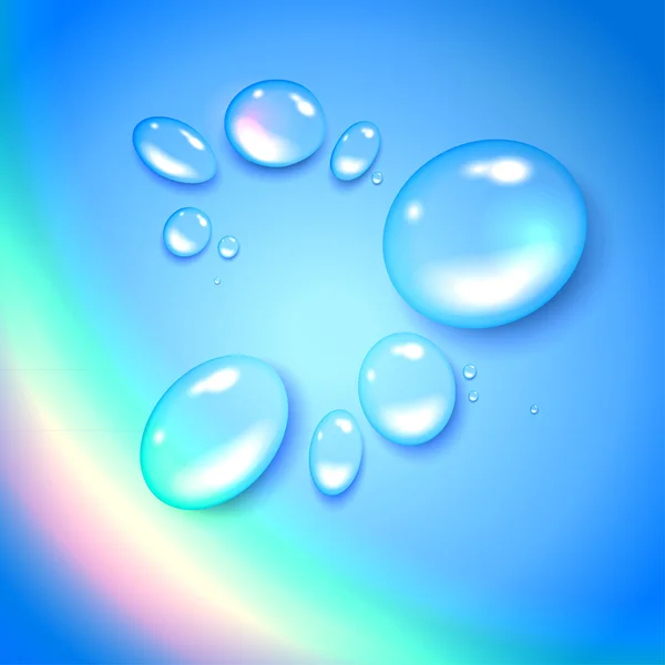 Gotas de água do arco-íris vetorial Ilustração De Stock