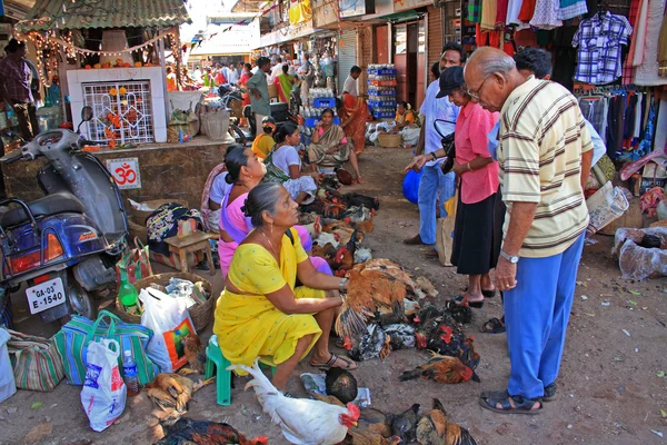 Chicken sellers, India — Stock Photo, Image
