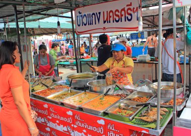 Thai food market, Phuket, Thailand clipart