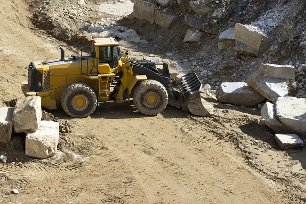 stock image Excavator in a marble quarry, Carrara.