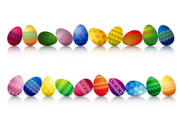 Velikonoční vajíčka v řadě — Stock fotografie