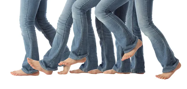 Pernas descalças em movimento Imagem De Stock