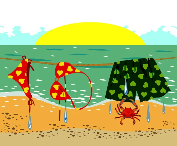 Holiday at the beach — Stock Vector