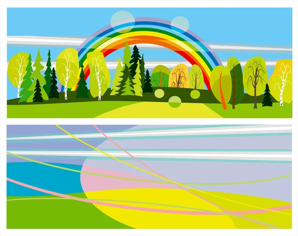 Bannières horizontales d'été — Image vectorielle