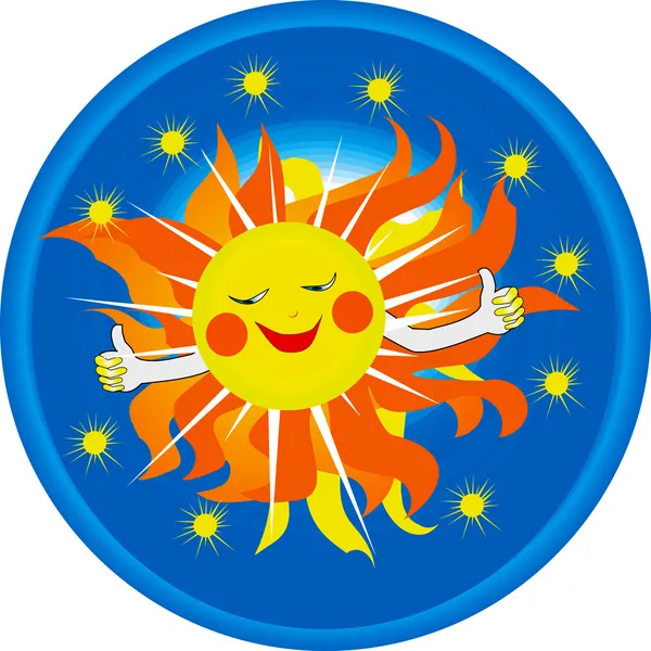 太陽の笑顔のロゴ — ストックベクタ