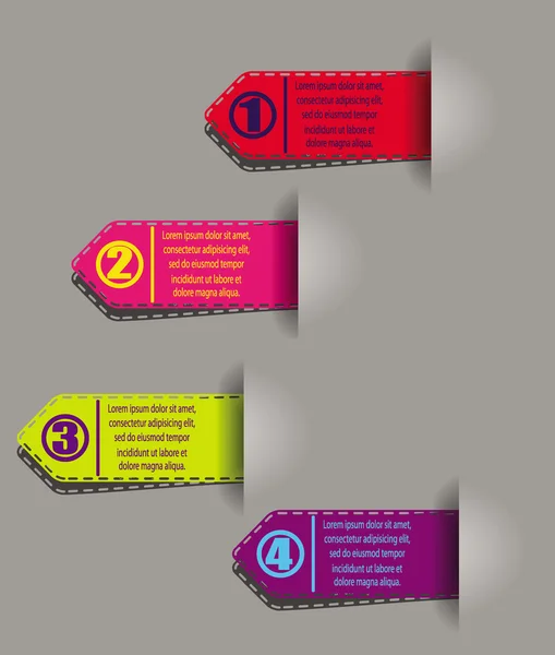 Genummerde kleurrijke stickers — Stockvector