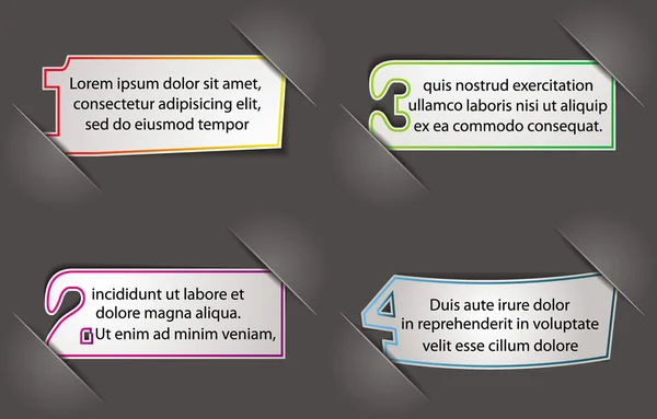 Pegatinas numeradas en la página del álbum con lugar para el texto — Vector de stock