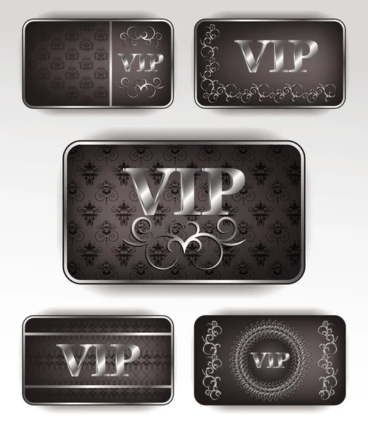 Set di carte VIP in platino con motivo — Vettoriale Stock