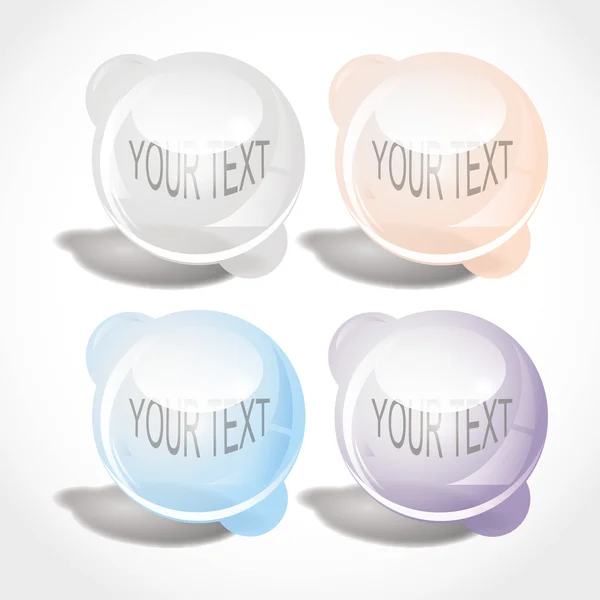 Скляні прозорі бульбашки для повідомлення — стоковий вектор